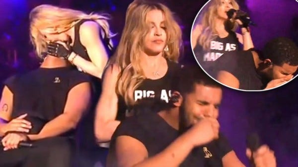 madonna kisses drake at coachella 2015