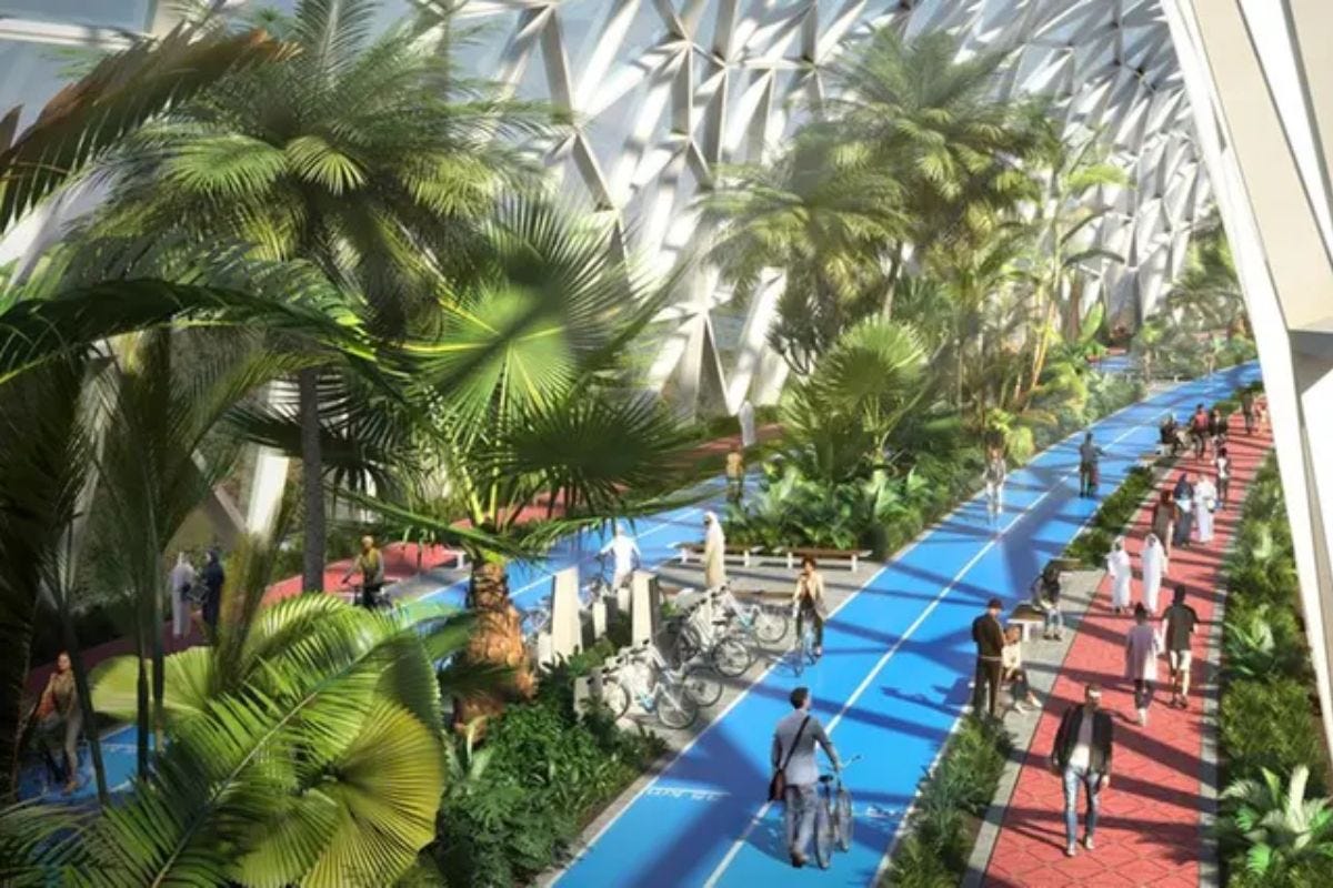 Dubai reveals massive new 93km climate controlled highway for walking, cycling