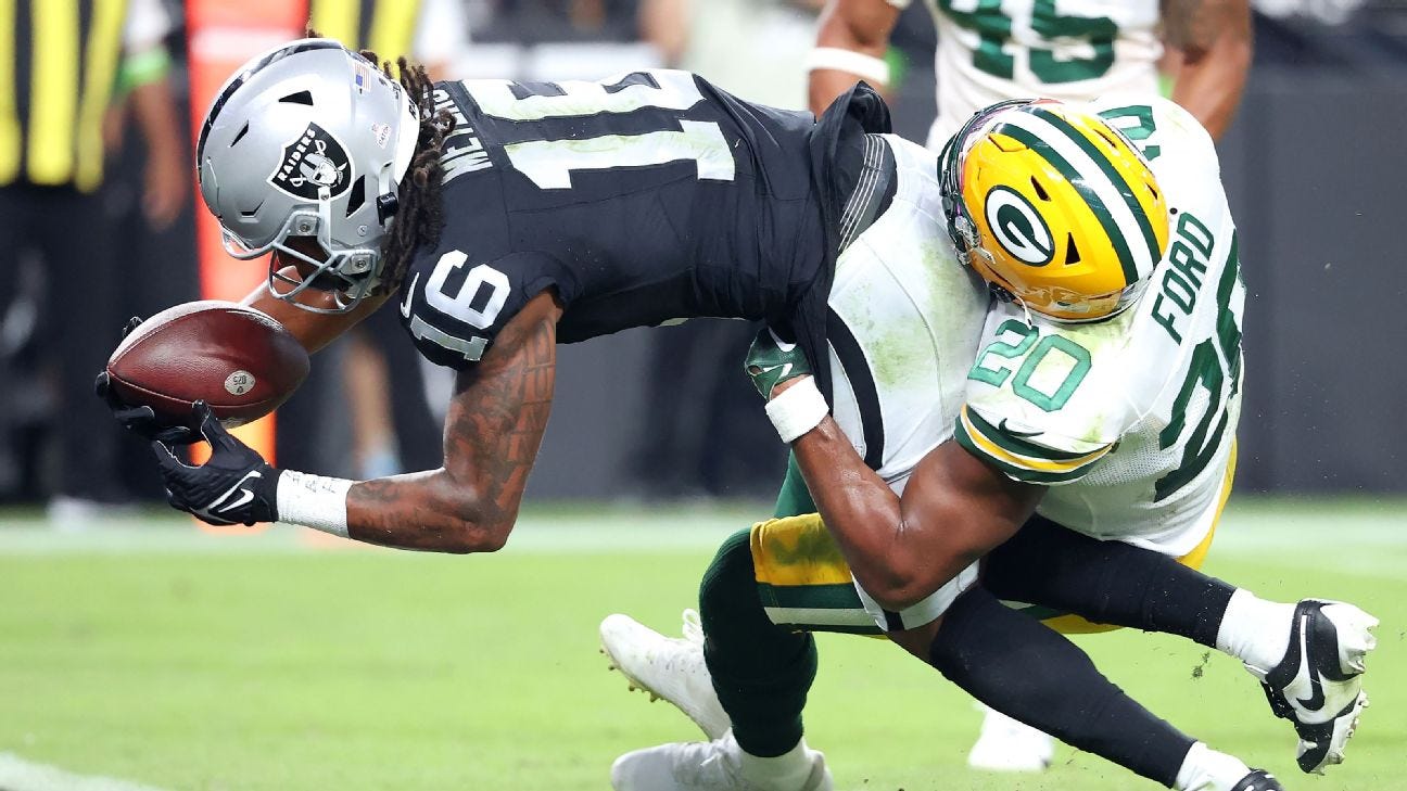 Raiders end three-game losing streak with win over Packers - ESPN