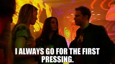 Peep show gif, Jez says I always go for the first pressing