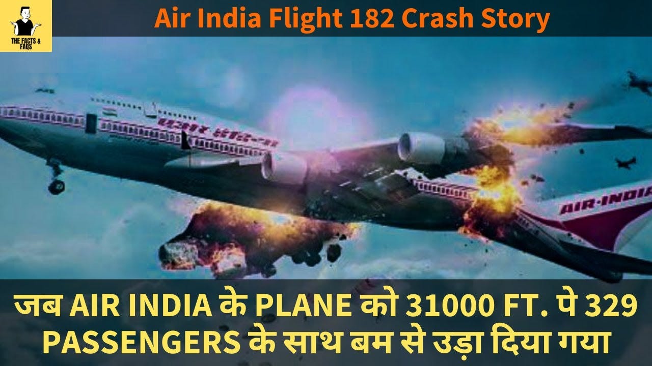 Air India Flight 182 Air Crash Investigation in Hindi | Kanishka Air ...