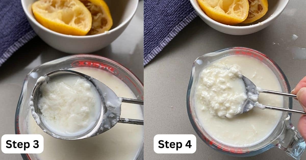 Buttermilk mixture in a small jug.