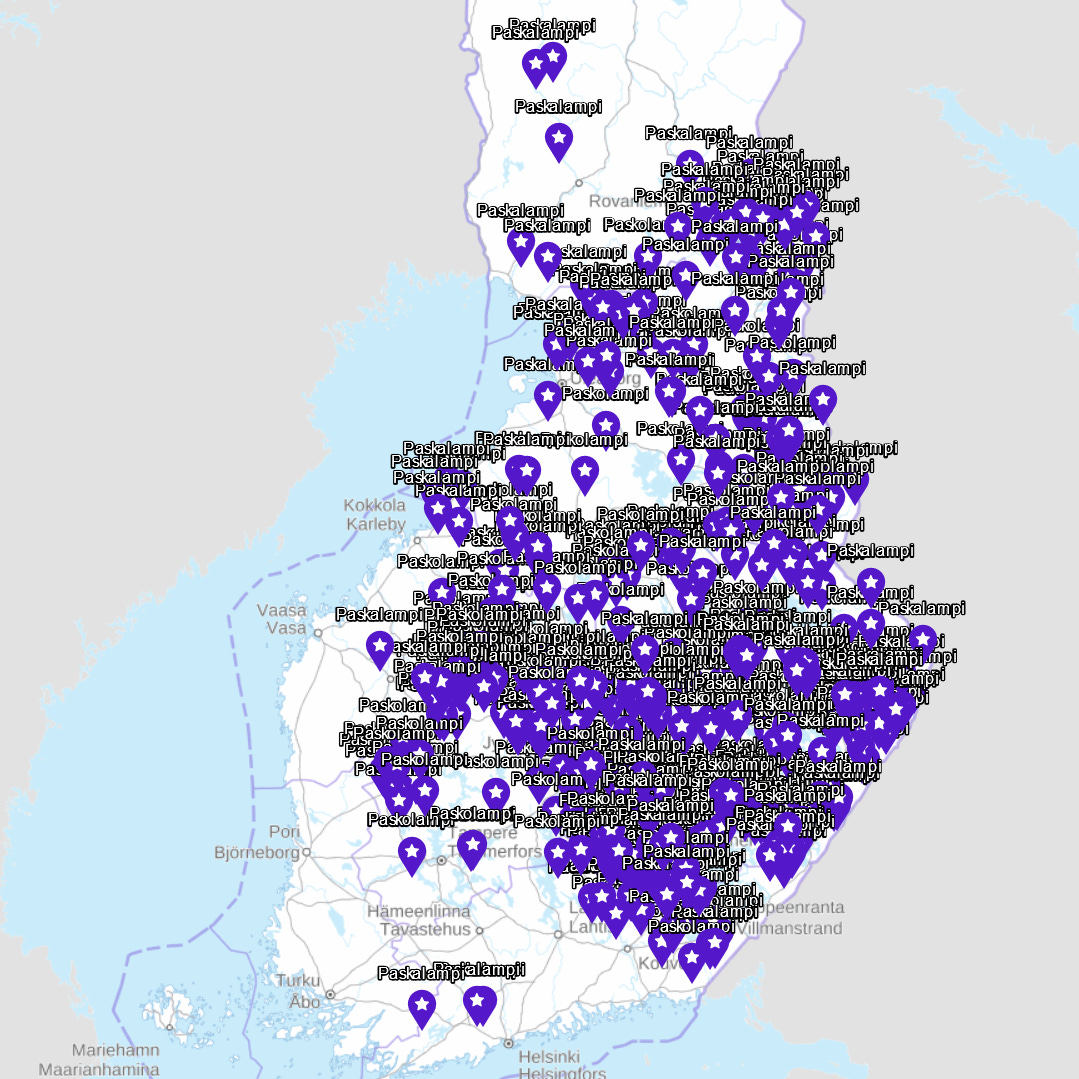 There are 426 places named Shit Pond (Paskalampi/Paskolampi) in Finland  [1079×1079] : r/MapPorn