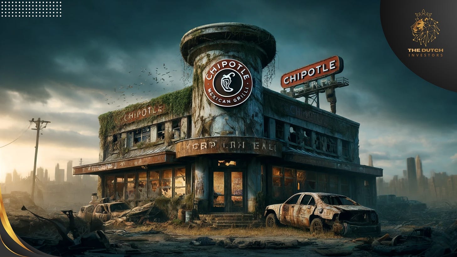 A Chipotle Mexican Grill restaurant in a apocalypse