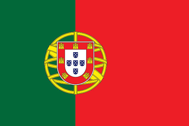 Flag of Portugal Proportion 2:3, Flag of Portugal portuguese flag stock illustrations