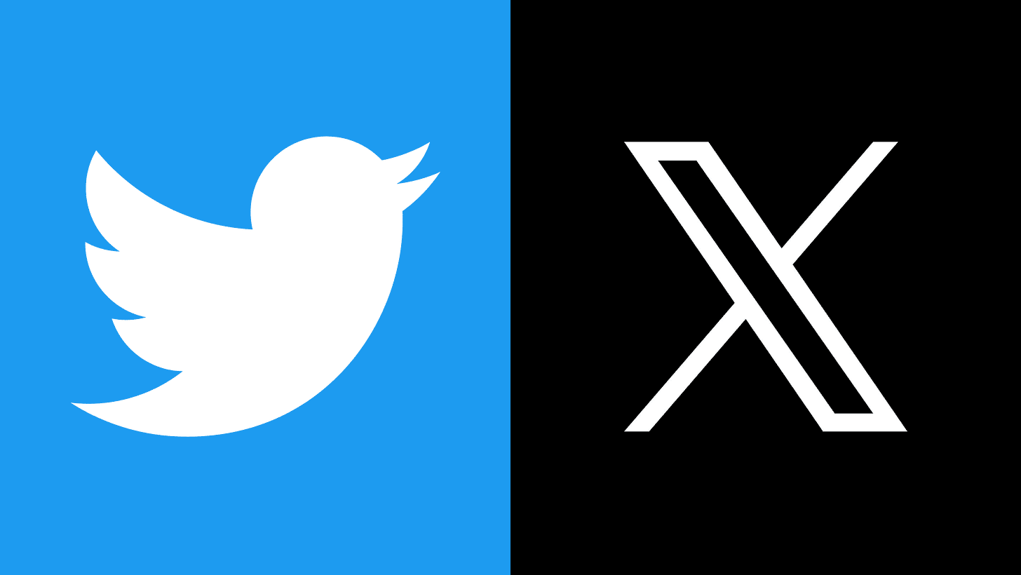 logo oiseau twitter and logo X