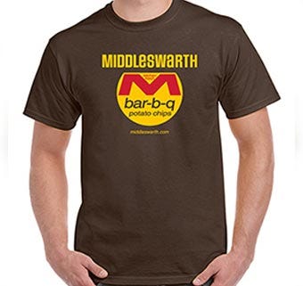 Men's brown Middleswarth potato chip t-shirt