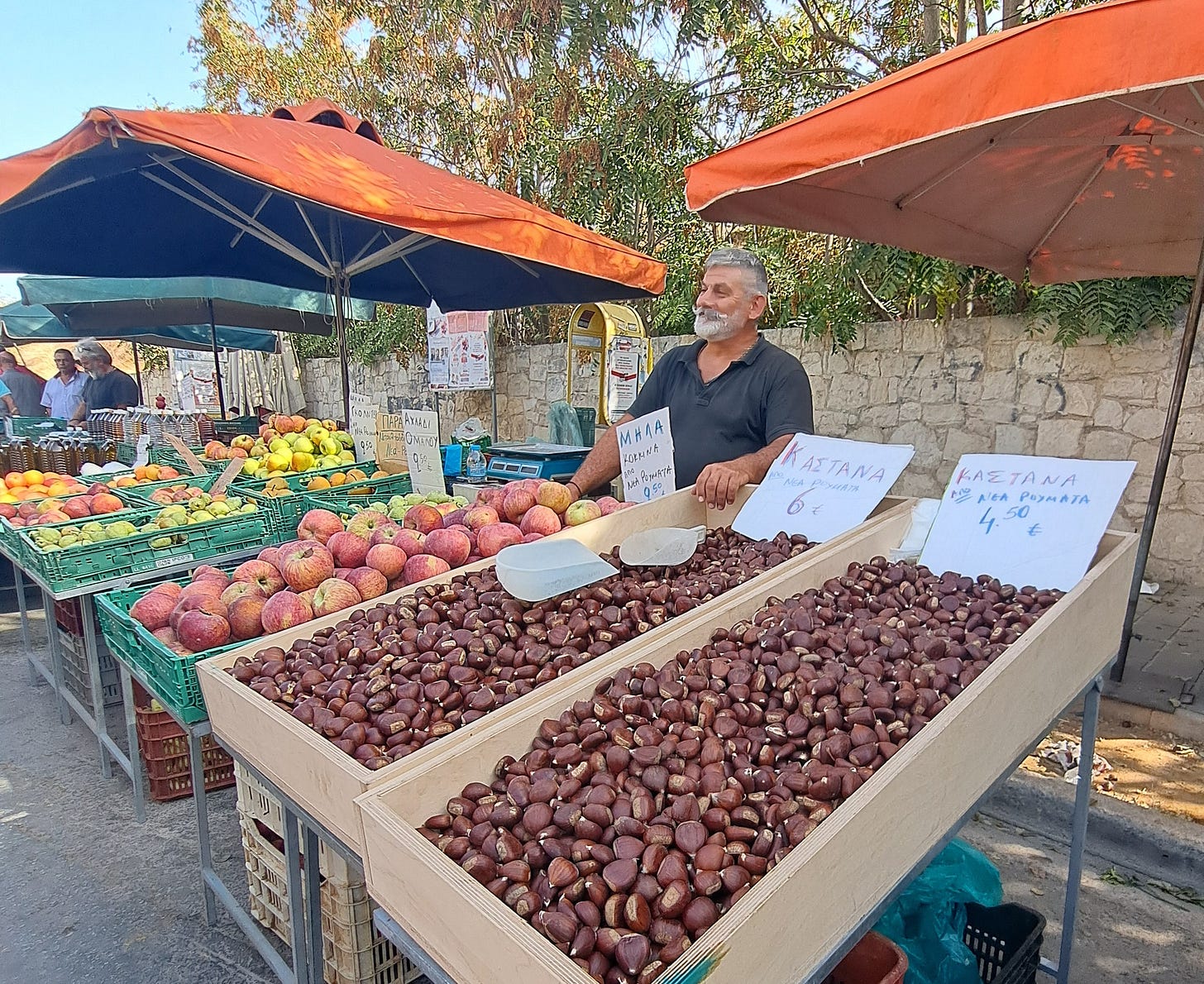 Chestnuts and apples, Chania farmers market