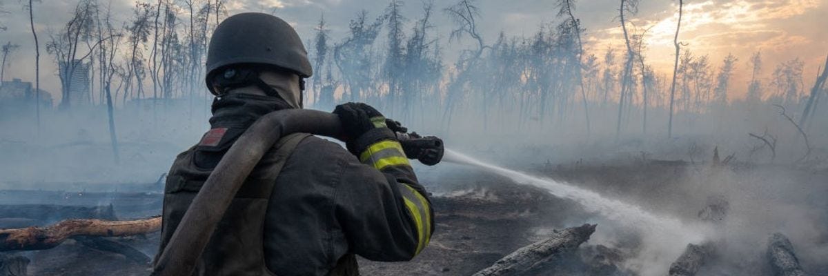 Ukraine firefighter in Kharkiv