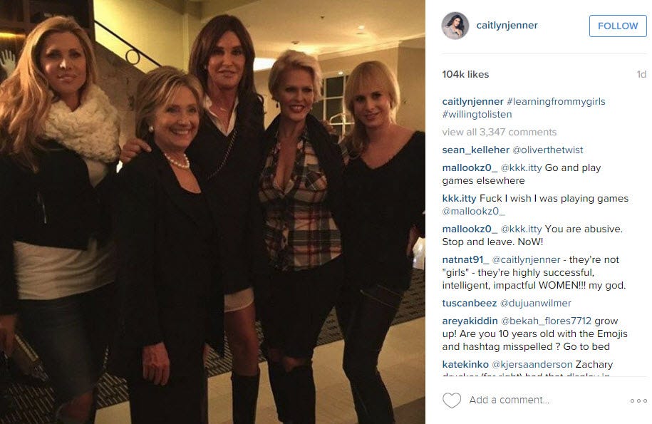 caitlyn jenner with hillary clinton 2016 gossip