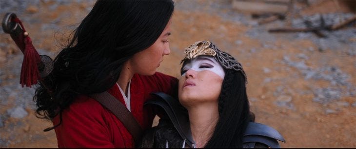 Gong Li as Xian Lang, the shape-shifting witch in Mulan (2020) | Image credit: Disney