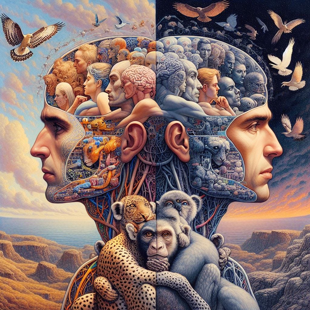 A header image that fits the introduction to an article about the similarity of possible minds across different species and intelligences