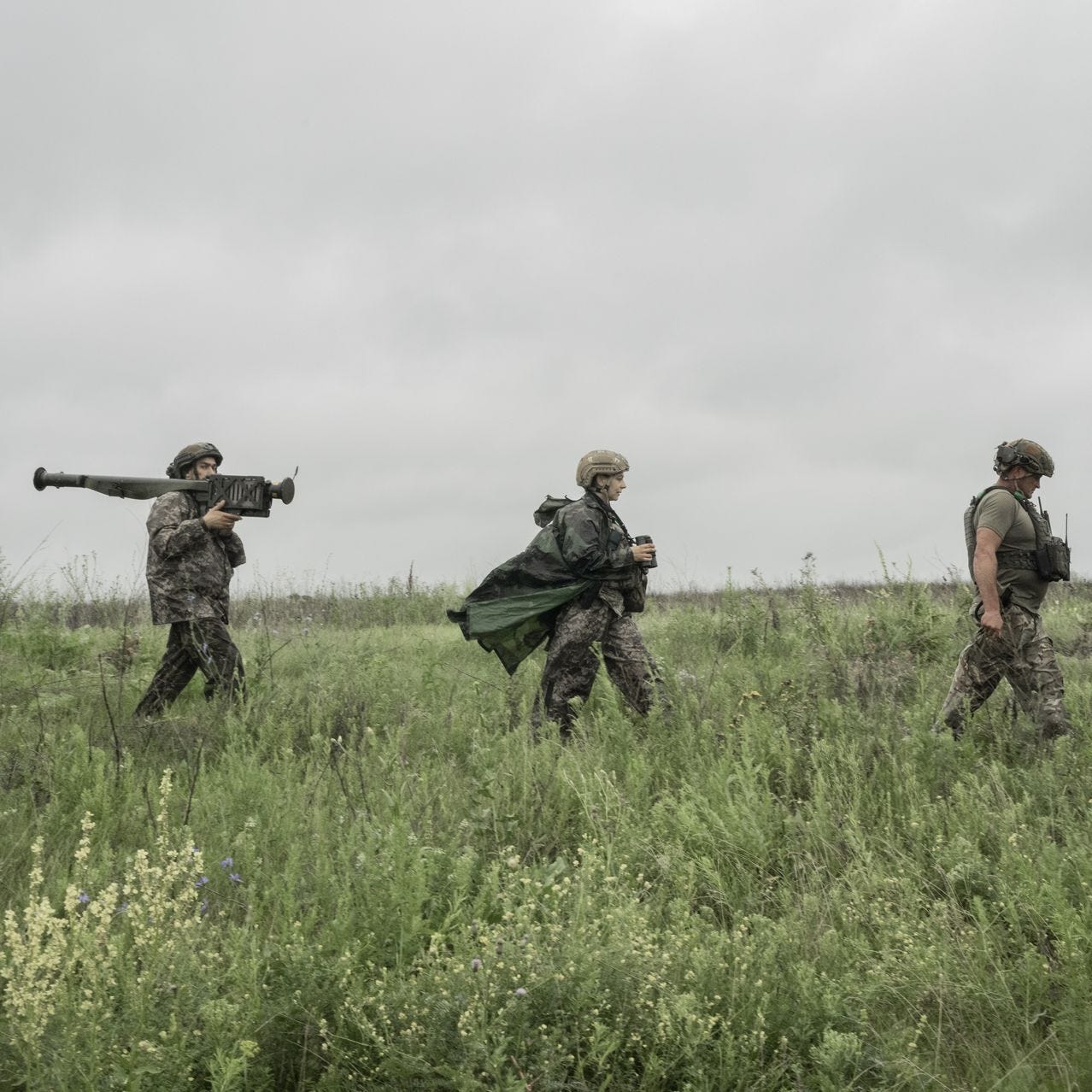 Yuriy Ulshyn, also known as ‘Greek,’ leads his comrades in an area controlled by the Ukrainian army near Bakhmut.