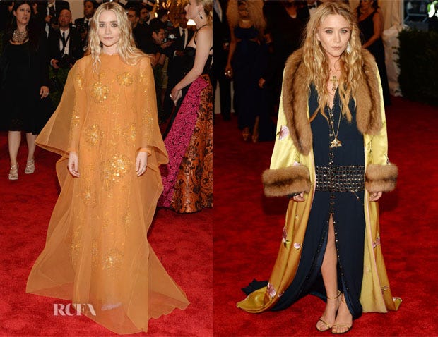 Ashley Olsen In vintage Dior & Mary-Kate Olsen In vintage Chanel - 2013 Met  Gala - Red Carpet Fashion Awards