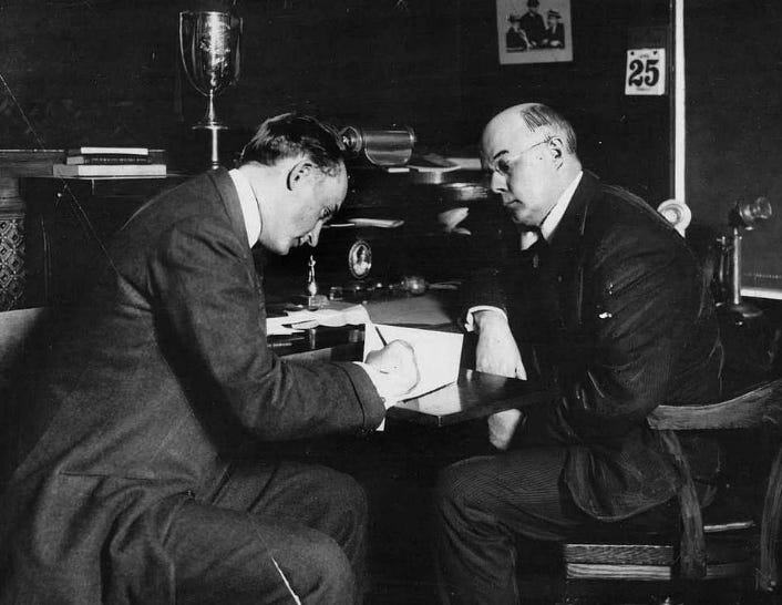 Ty Cobb and Frank Navin in 1908. Ty Cobb and Frank Navin in 1908.