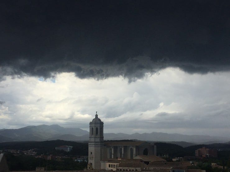 Storm over the Girona Cathedral