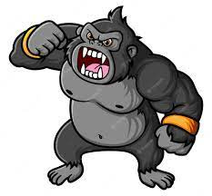 Premium Vector | A big and strong gorilla getting angry and yelling