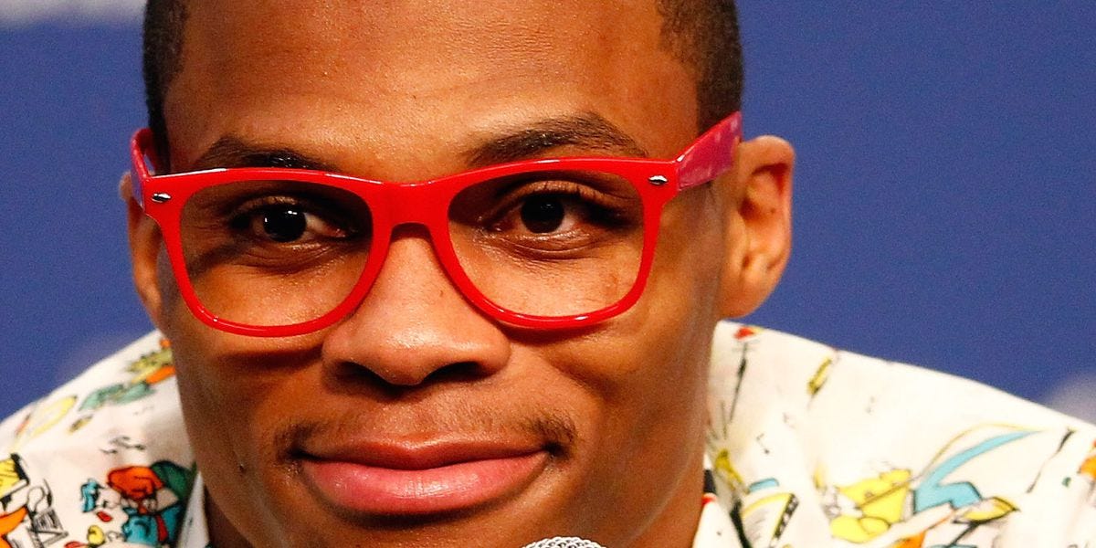 russell westbrook red glasses nba