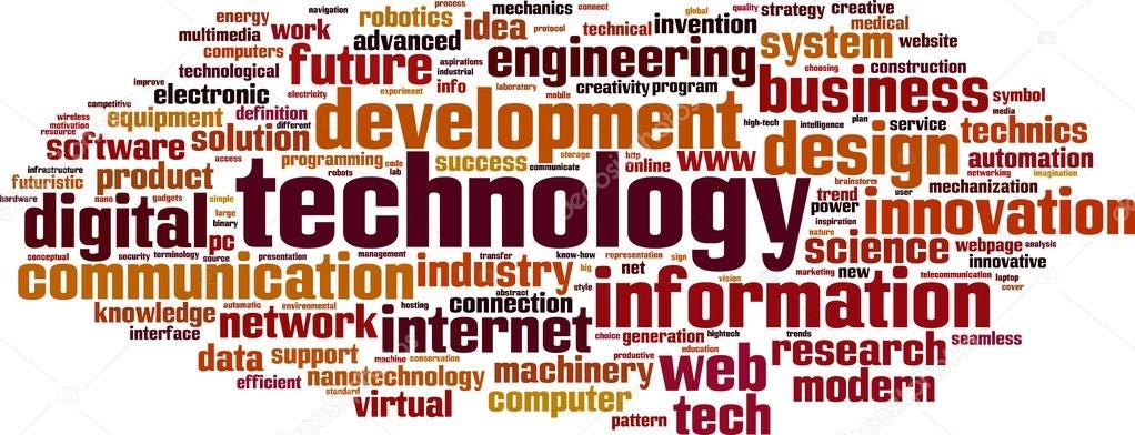 Technology word cloud — Stock Vector