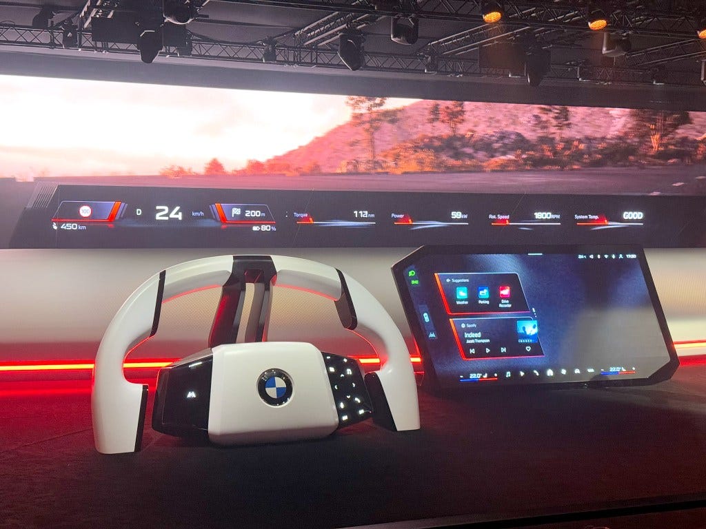 A mockup of BMW's Panoramic iDrive at CES 2025