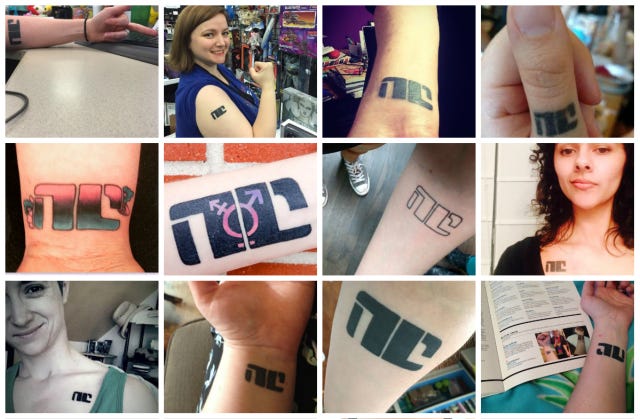 Selection of fan “NC” tattoos. Source: The Mary Sue. 