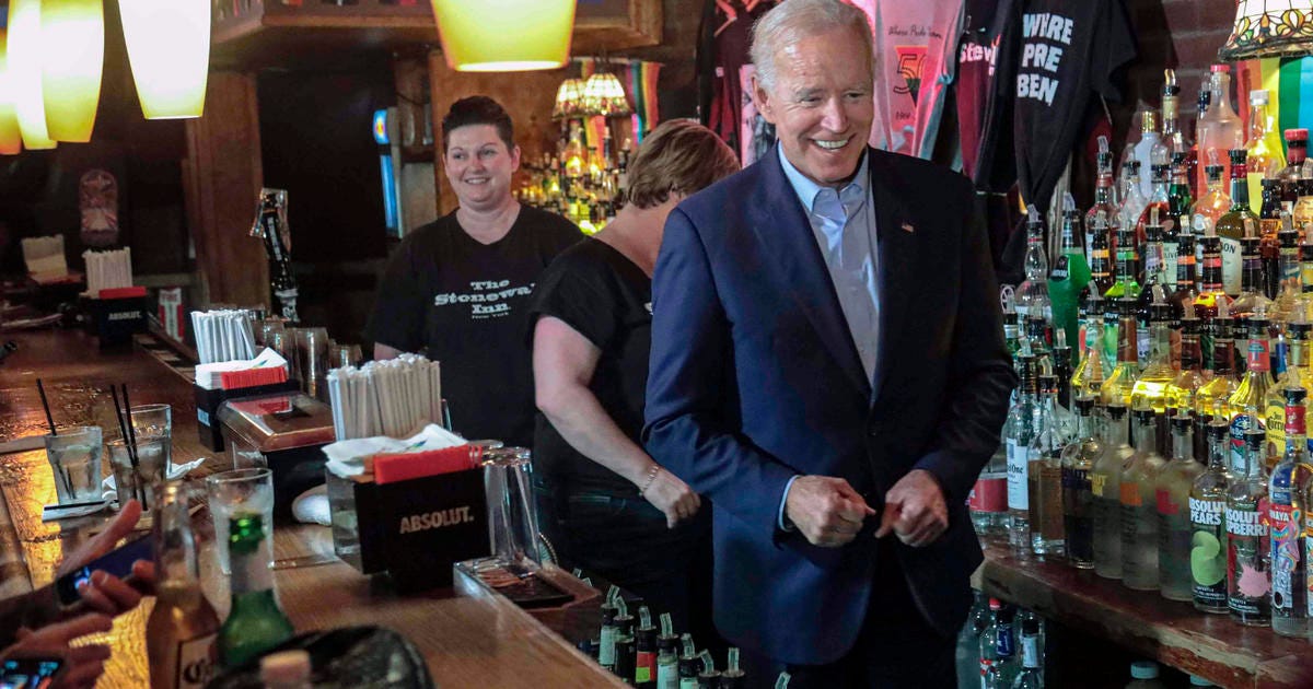 Joe Biden visits New York City's Stonewall Inn ahead of 50th anniversary of  uprising - CBS News