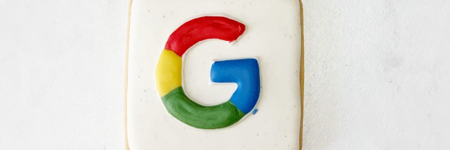 Iced cookie with Google logo
