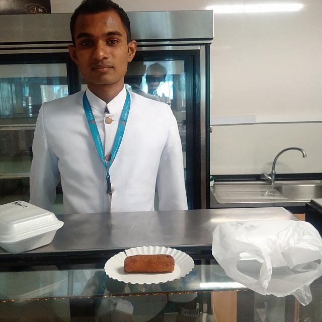 The cook at Mattala Rajapaksa International Airport. Although virtually without passengers, the airport is still staffed. Image: Wade Shepard