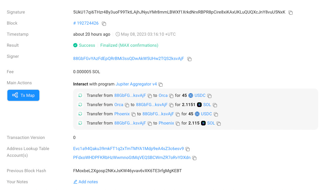 Atomic Arbitrage Example