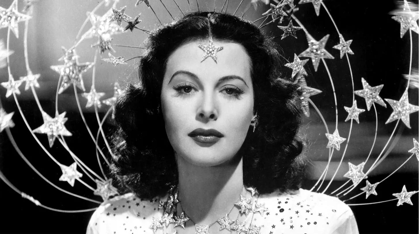 LL Kirchner’s Ill-Behaved Women pic of Hedy Lamarr in a crown of stars in Ziegfeld Girl