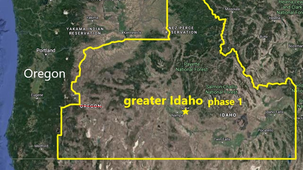 Proposed stage 1 of Greater Idaho