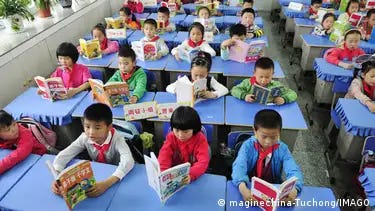 Children in a classroom in China