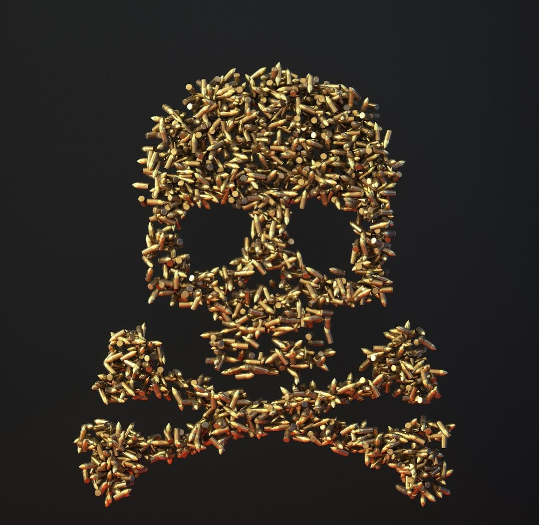 a picture of a skull made out of tiny objects