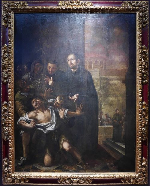 Santo Inácio exorcizando um endemoninhado, Juan de Valdés Leal. Santo Inácio exorcizando um endemoninhado, Juan de Valdés Leal.