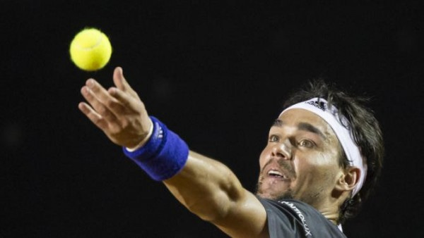 fabio fognini serves beats federico delbonis rio open 2015