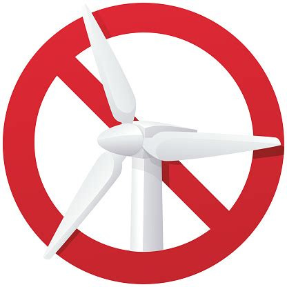 Ban On Wind Turbines Stock Illustration - Download Image Now - Blade ...