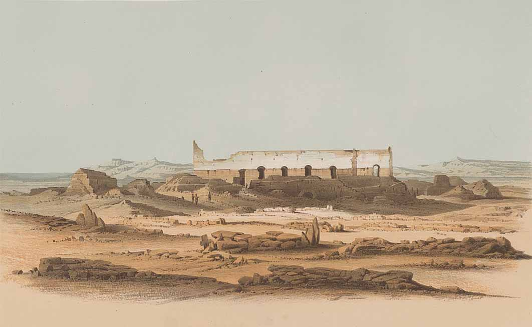 The remains of the Ghazali monastery by Karl Richard Lepsius (1849) (Public Domain)