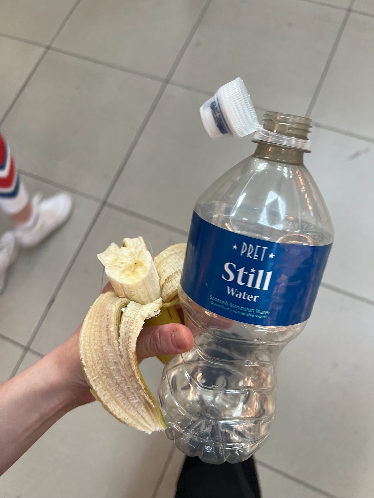 image of banana and bottle of water