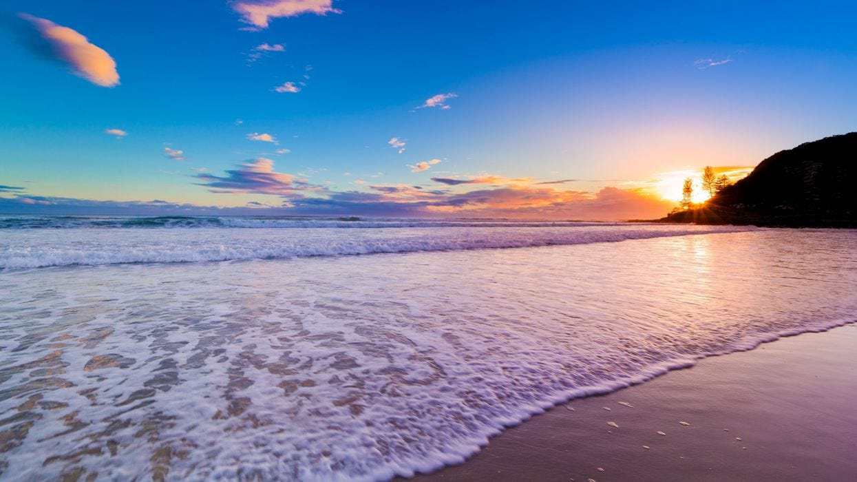 Sunrise ocean landscapes nature Australia beaches wallpaper | 2560x1440 |  229349 | WallpaperUP