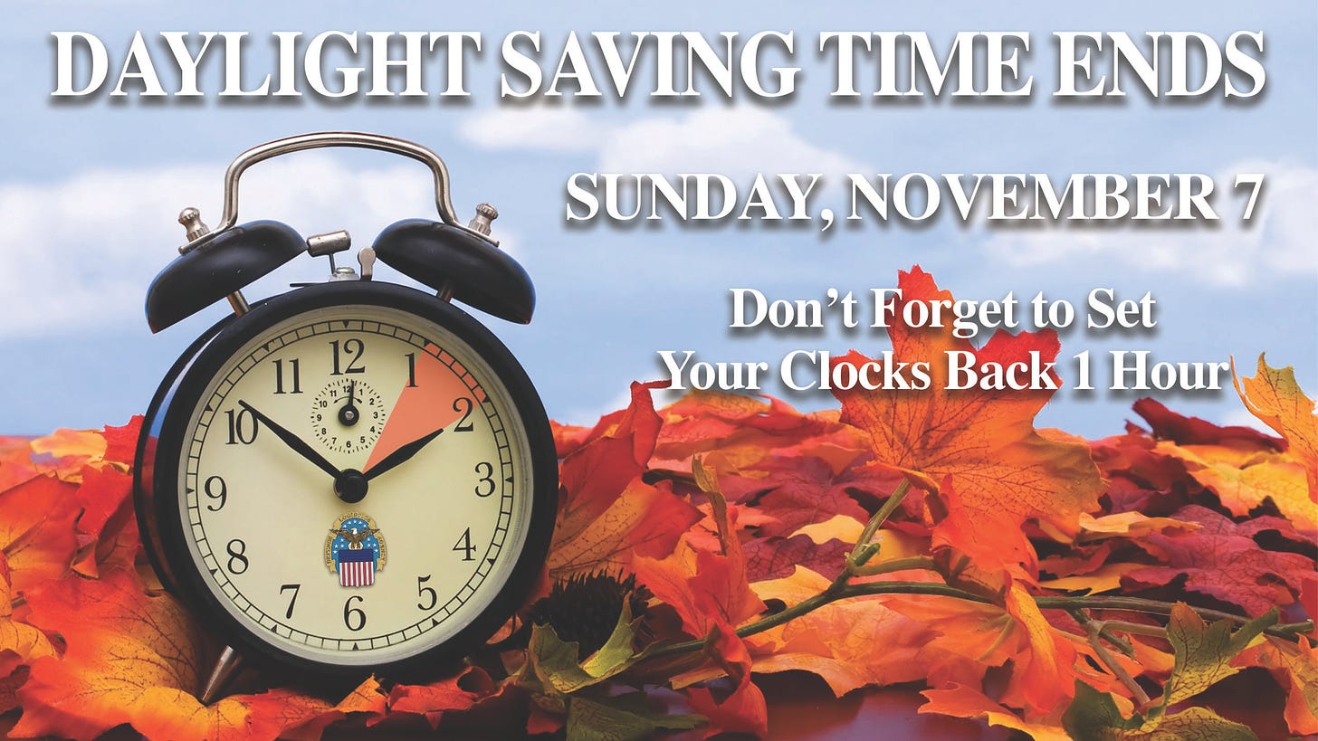 Daylight saving time: Fall back this Sunday > Air Force Sustainment Center  > News