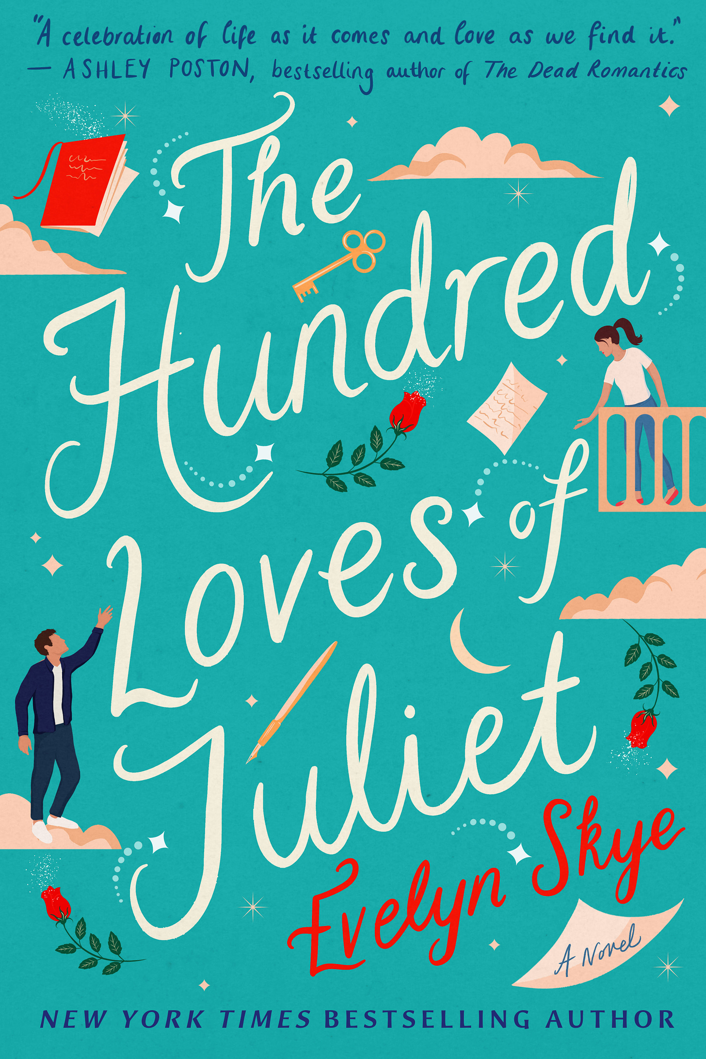 Paperback cover art for THE HUNDRED LOVES OF JULIET by Evelyn Skye