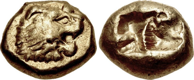 Lydian coins from 600 BC