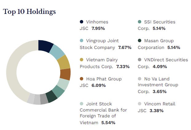 Top 10 VNM holdings