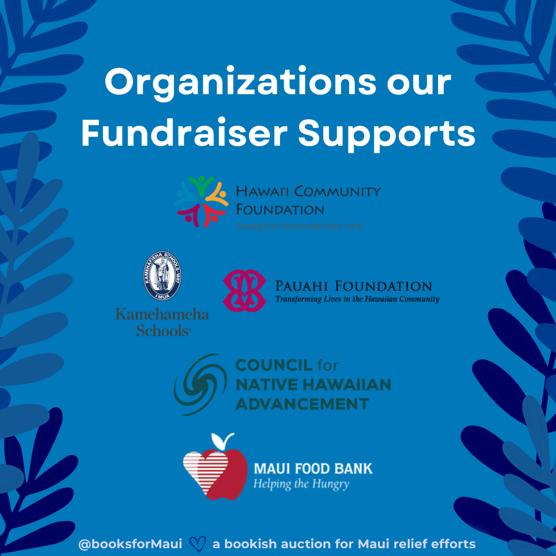 organizations our fundraiser supports graphic from books for maui listing the groups discussed in the post