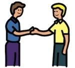 image symbol of two people greeting each other