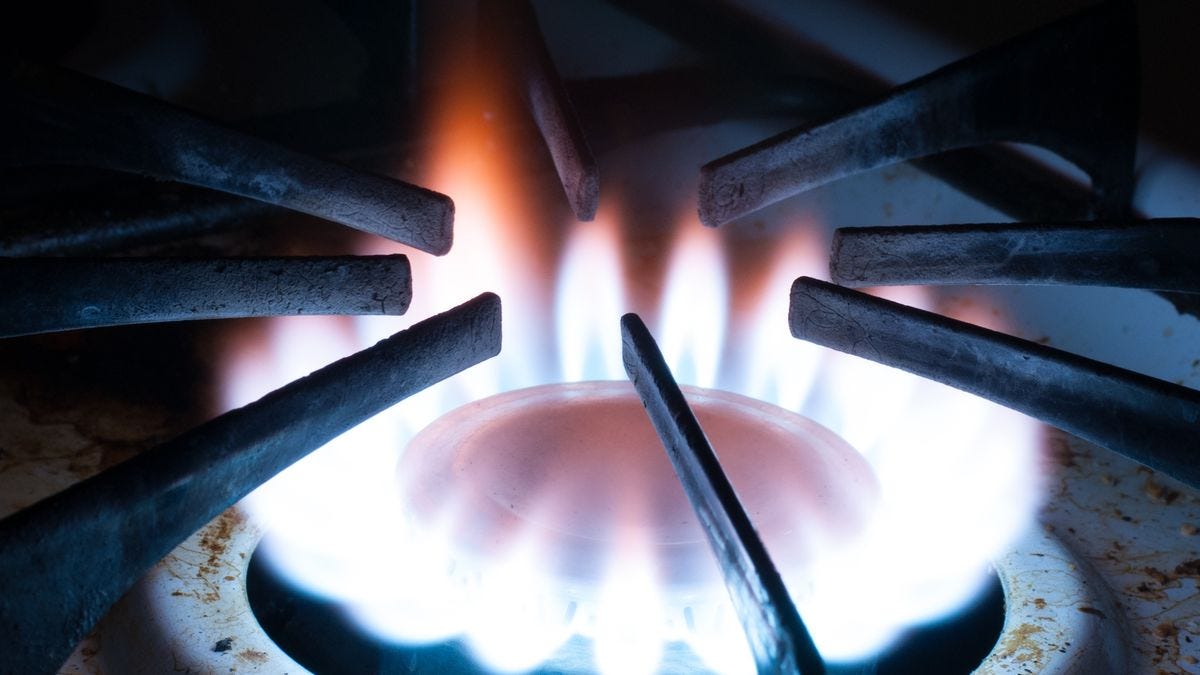 natural gas stove flame