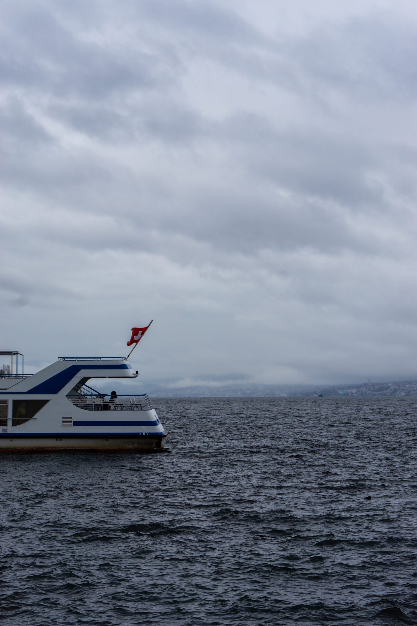 Boat with swiss flag