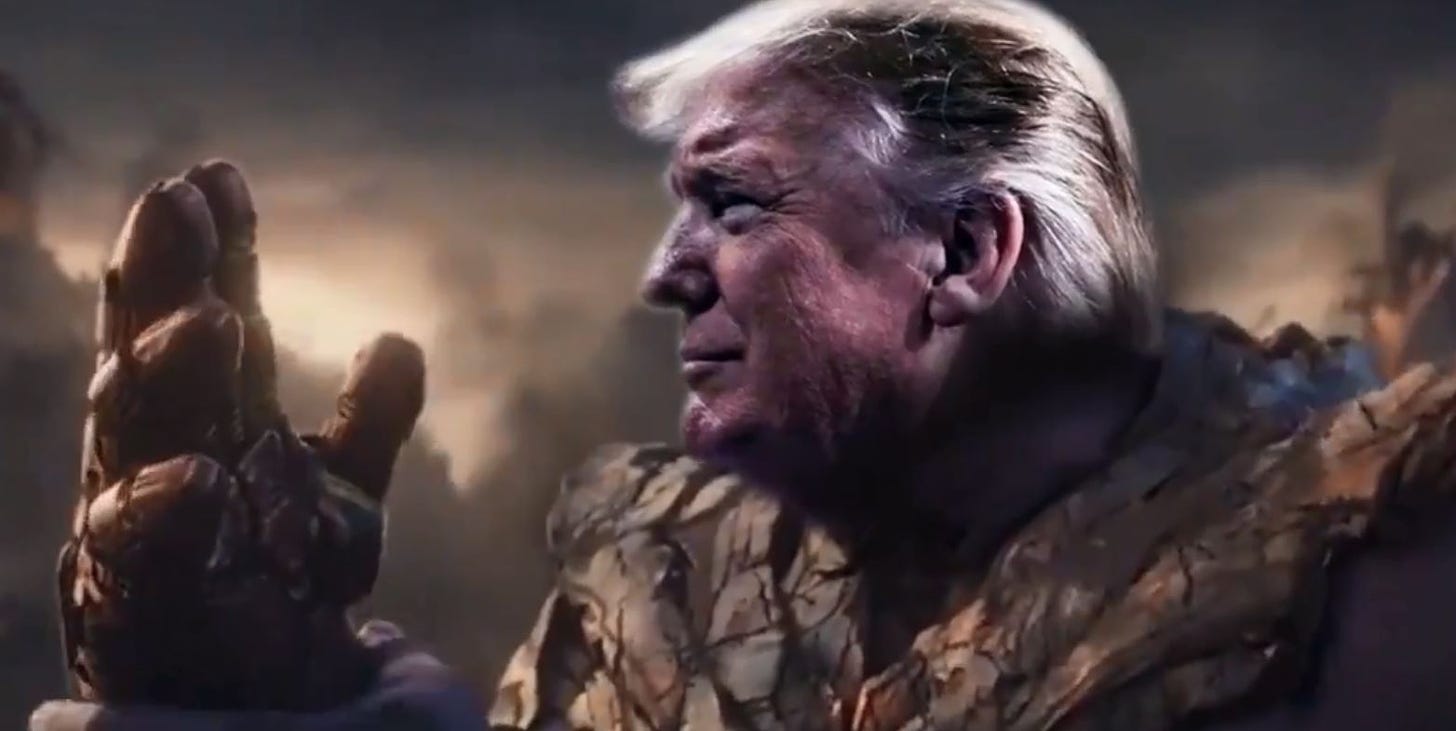 WATCH] Donald Trump As Thanos In Re-Election Campaign Image & Video