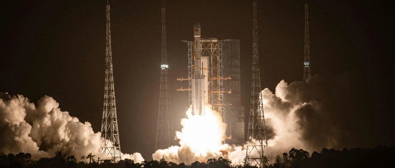 The Long March 7A Y8 vehicle lifting off from Launch Complex 201.