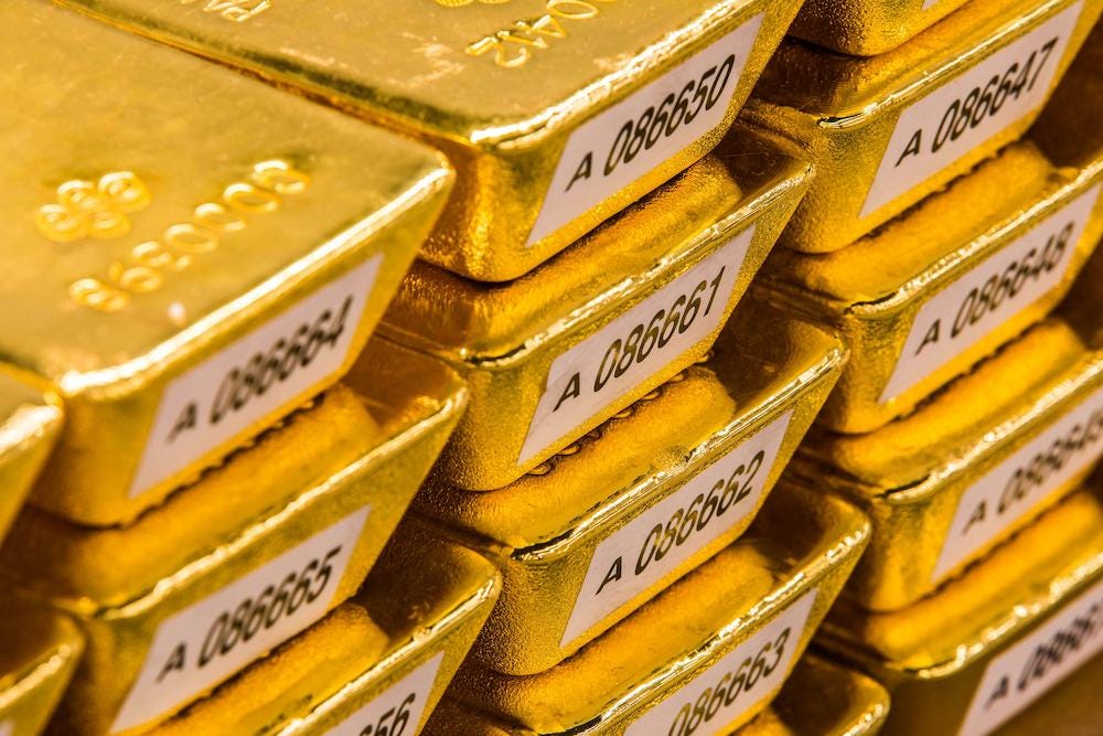 close up photograph of gold bars from German Bundesbank website